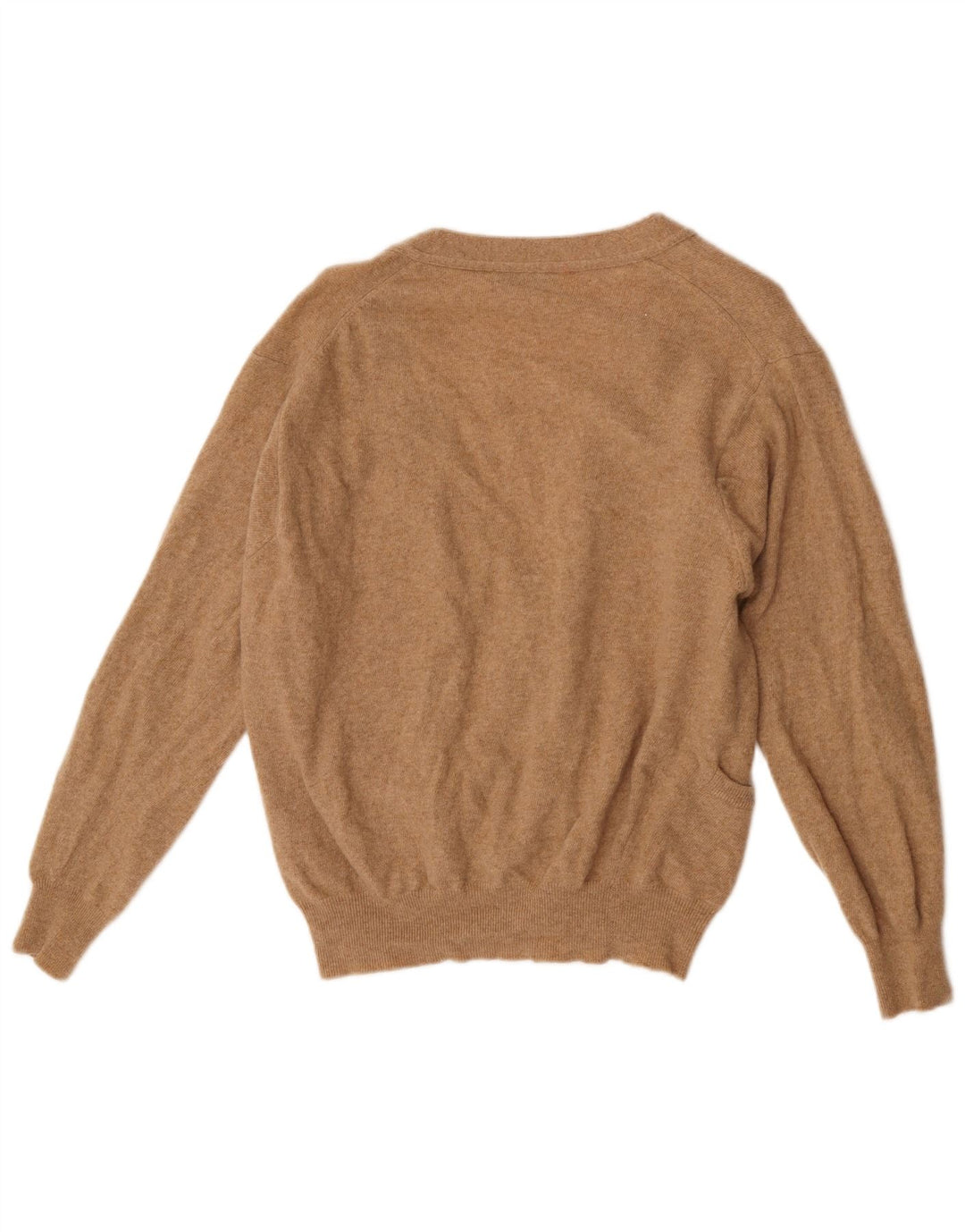 Benetton Damen-Cardigan-Pullover UK 16 Große braune Lammwolle