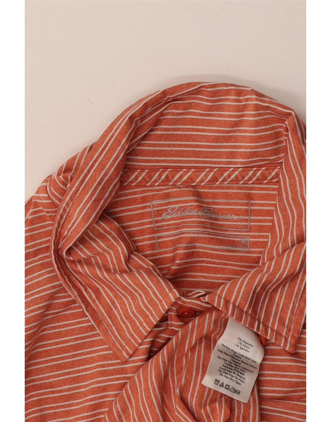 Eddie Bauer Herren-Poloshirt, mittelorange gestreift, Polyester