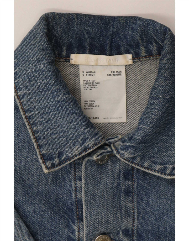 Helmut Lang Damen Jeansjacke UK 8 Small Blaue Baumwolle