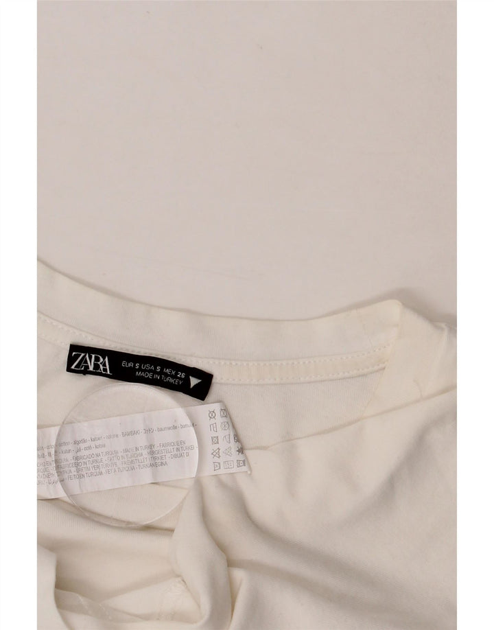 ZARA Womens Oversized Blouse Top UK 10 Small White Cotton Vintage Zara and Second-Hand Zara from Messina Hembry 