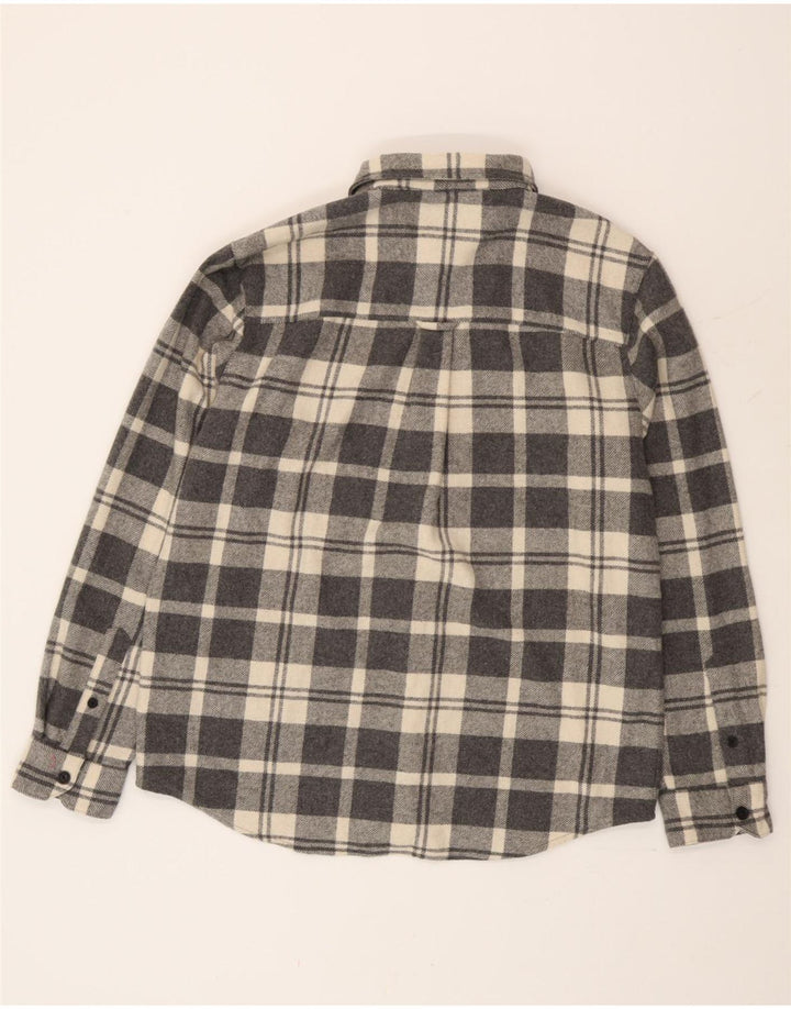Farah Herren-Overshirt-Hemd, große grau karierte Wolle