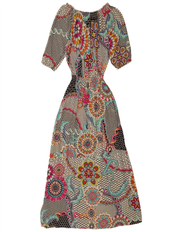 Desigual Damen Maxikleid mit 3/4-Ärmeln, EU 40, mittelgroß, mehrfarbig, Blumenmuster