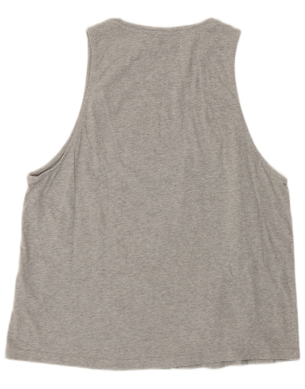 Adidas Damen Graphic Vest Top UK 16/18 Large Grau Baumwolle Sport