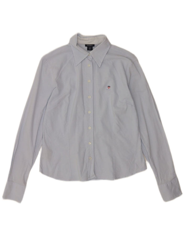 Gant Damen-Hemd UK 12 aus mittelblauer Baumwolle