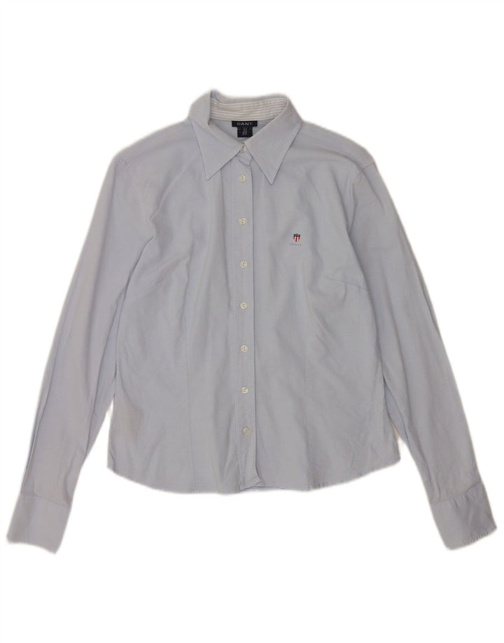 Gant Damen-Hemd UK 12 aus mittelblauer Baumwolle