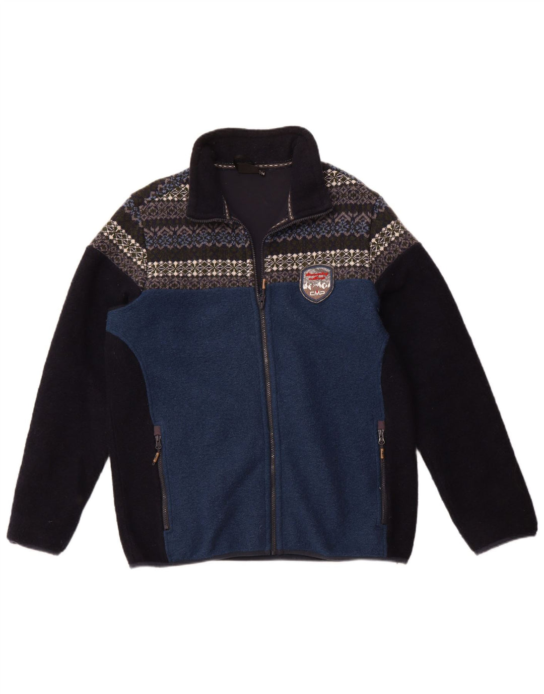 CMP Herren-Fleecejacke, EU 54, 2XL, blaues Colourblock-Polyester