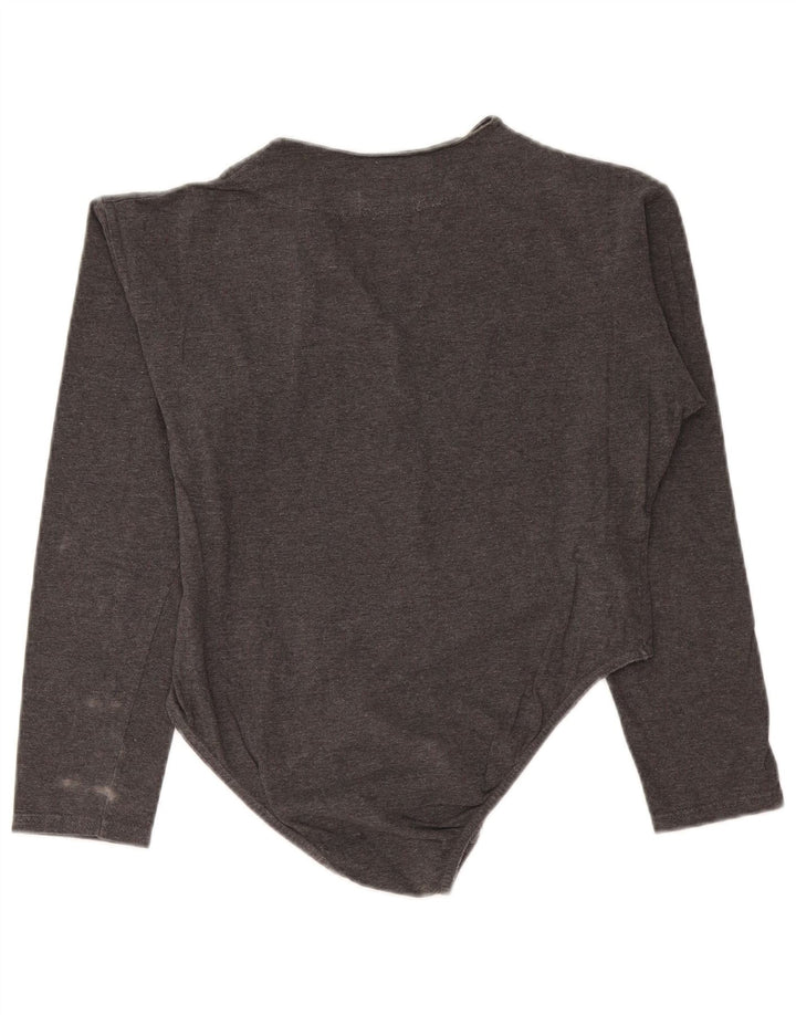 Vintage Damen Body UK 12 Mittelgraue Baumwolle