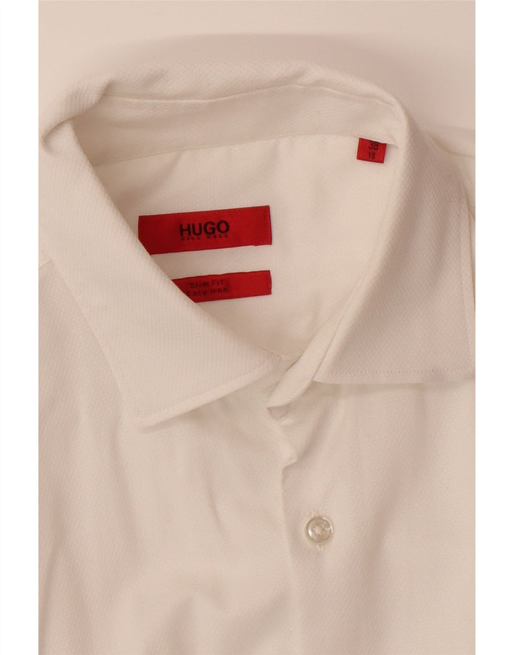 HUGO BOSS Herren Slim Fit Hemd Größe 38 15 Mittelweiß