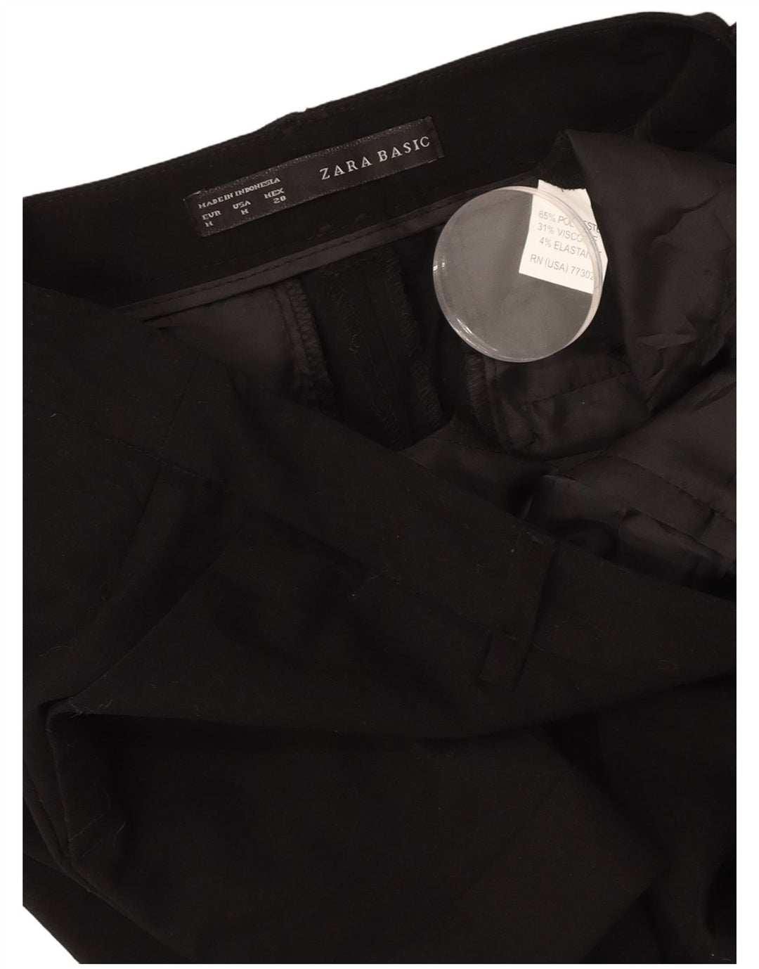 ZARA Damen Chinoshorts Medium W28 Schwarz Polyester