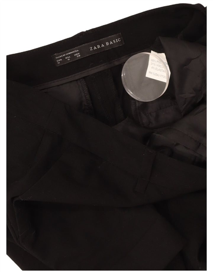 ZARA Damen Chinoshorts Medium W28 Schwarz Polyester