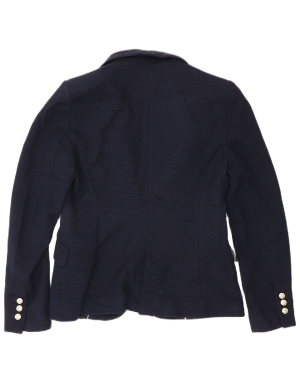 Zara Damen 1-Knopf-Blazer-Jacke, UK 14, groß, marineblau, Polyester