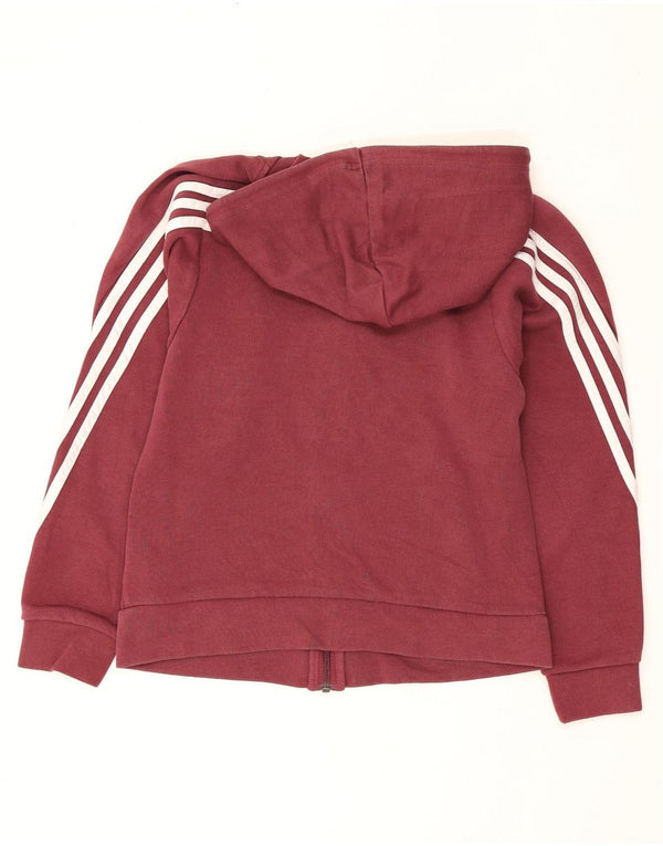 Adidas Damen Zip Hoodie Pullover UK 4/6 XS Burgund Baumwolle