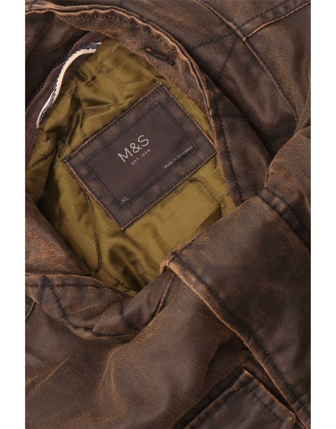 Marks & Spencer Herrenjacke aus gewachster Baumwolle, UK 42 XL, Braun