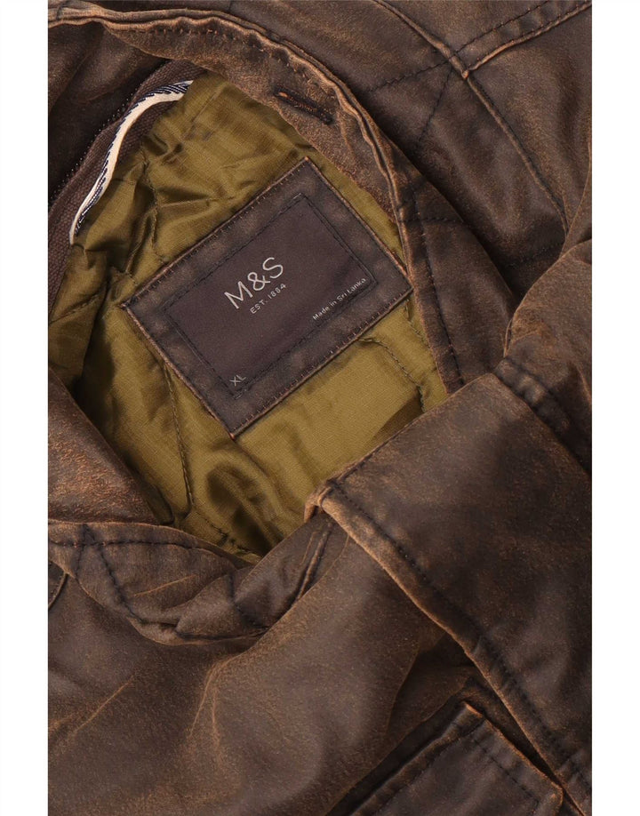Marks & Spencer Herrenjacke aus gewachster Baumwolle, UK 42 XL, Braun