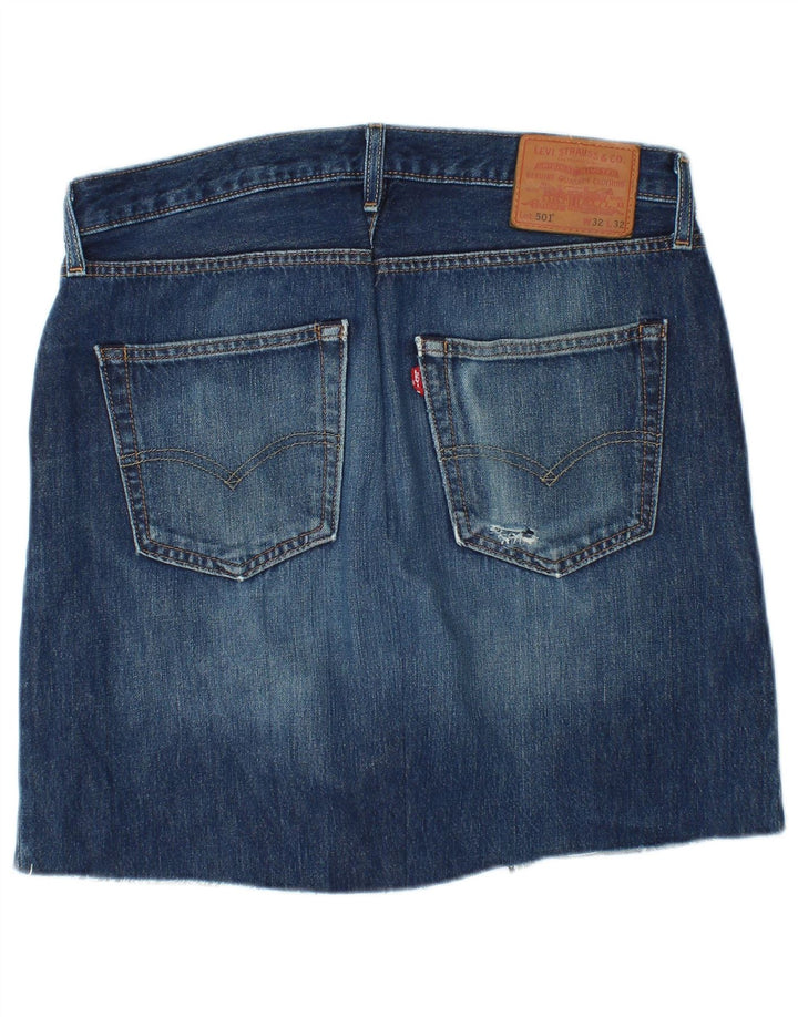 LEVI'S Damen 501 Jeansrock W32 Große blaue Baumwolle