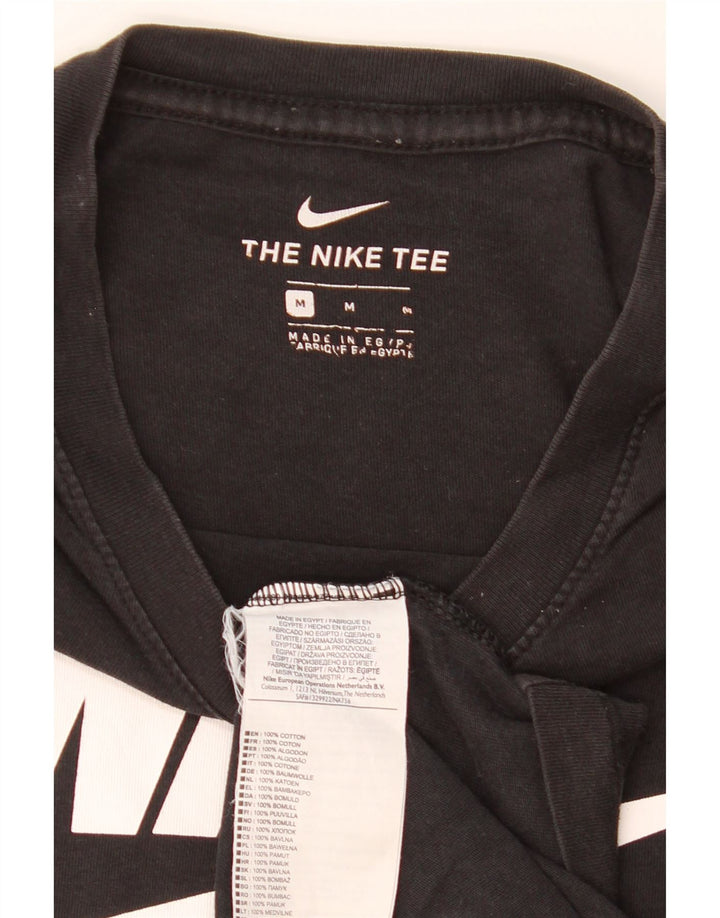 Nike Herren-T-Shirt mit Grafik, mittelgroß, schwarze Baumwolle