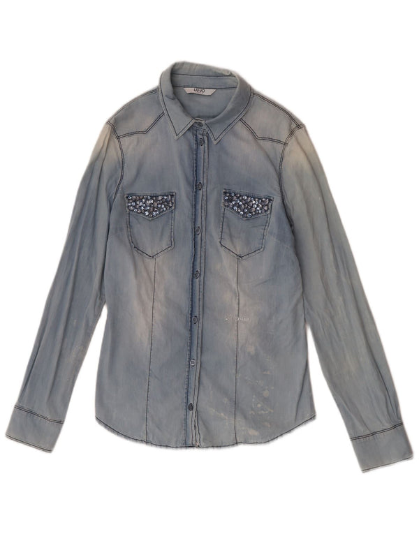 Liu Jo Damen Jeanshemd UK 12 Mittelblau