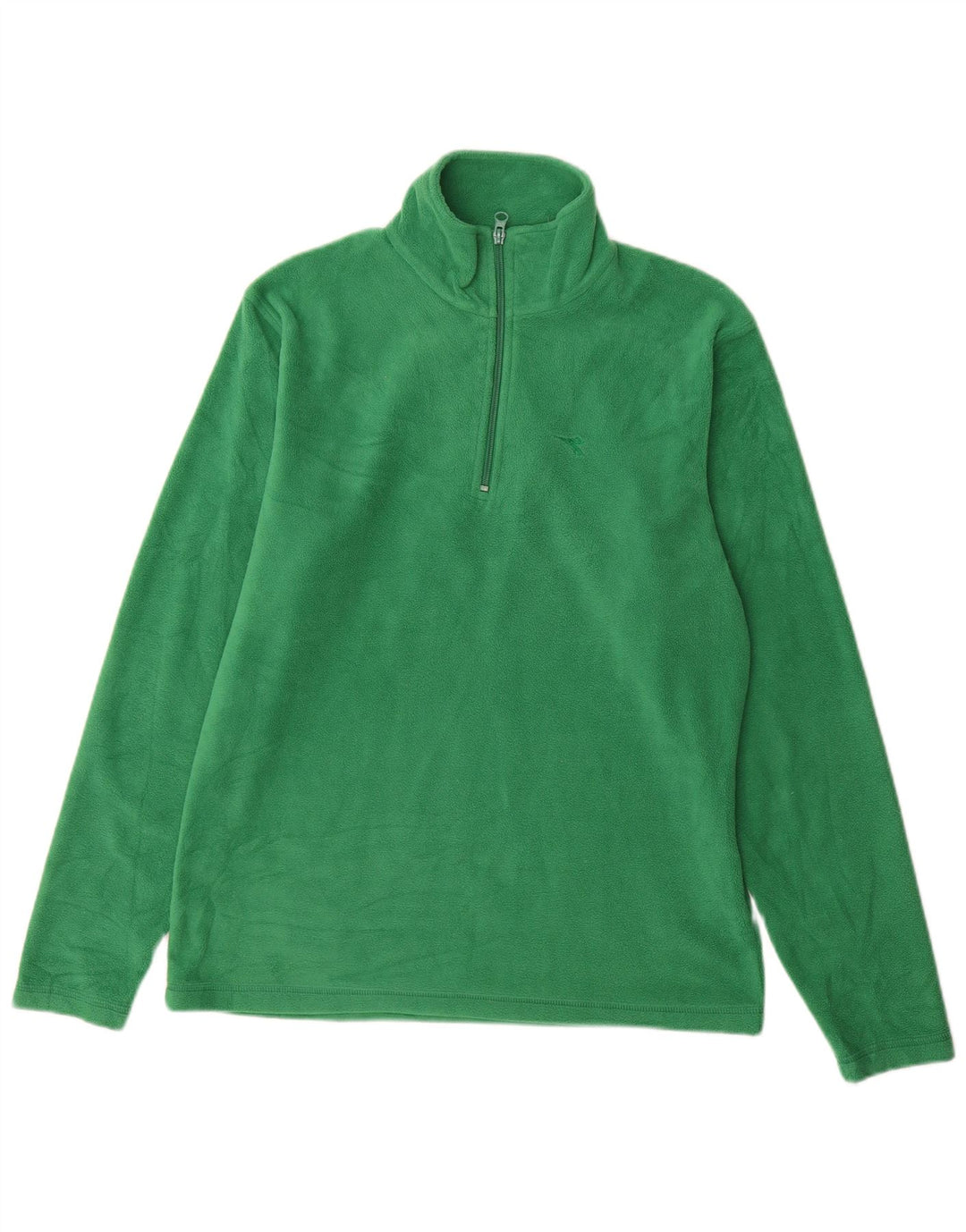 Diadora Herren-Fleecepullover mit Reißverschluss am Hals, mittelgrünes Polyester