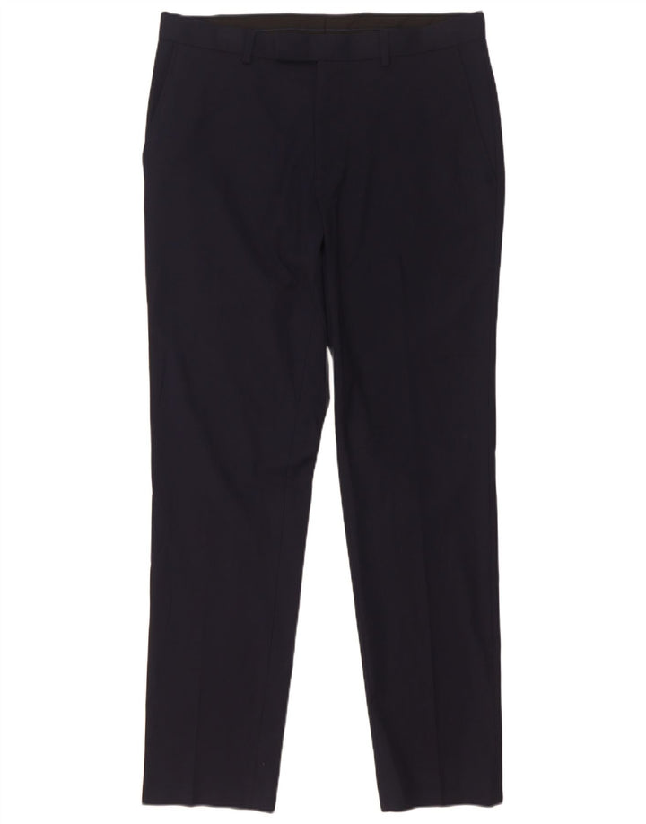 Marks & Spencer Herren-Anzughose in schmaler Passform, W32, L31, Marineblau, Polyester