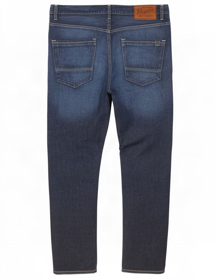 Penguin Herren Slim Jeans W36 L34 Blaue Baumwolle