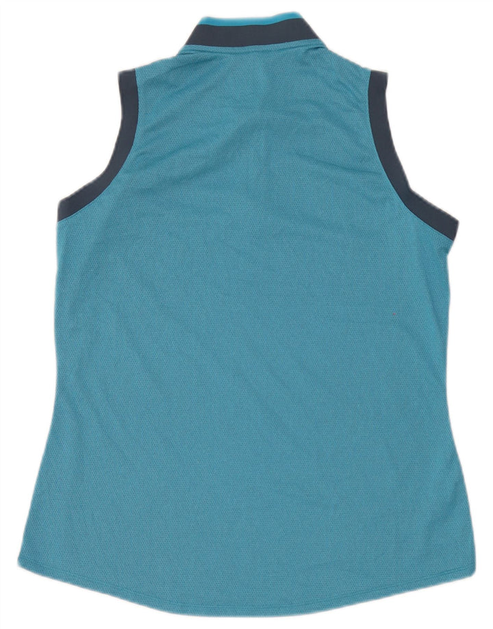 Adidas Damen Weste Top UK 14 Large Blau Colourblock
