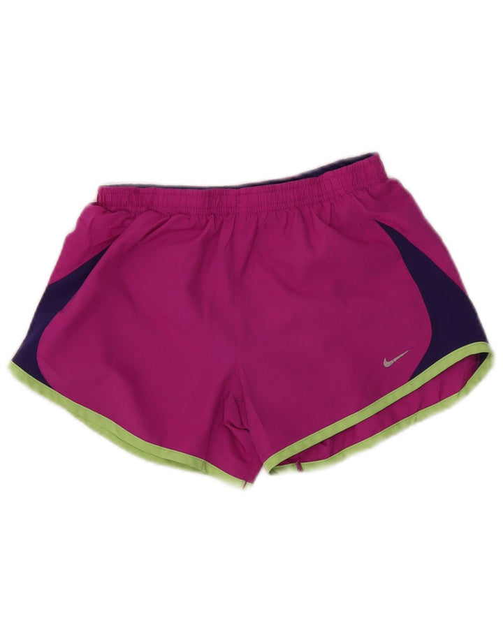 Nike Damen-Sportshorts UK 12 Mittelrosa Colourblock-Polyester