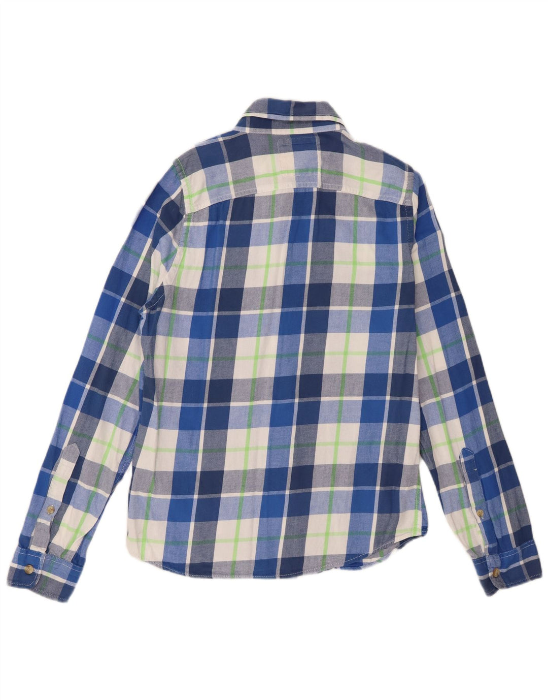 Hollister Herren-Flanellhemd aus mittelblau karierter Baumwolle
