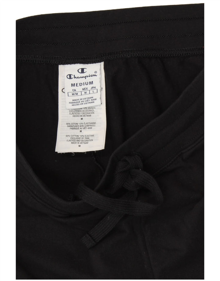 Champion Womens Graphic Sport Shorts UK 12 Mittelschwarze Baumwolle
