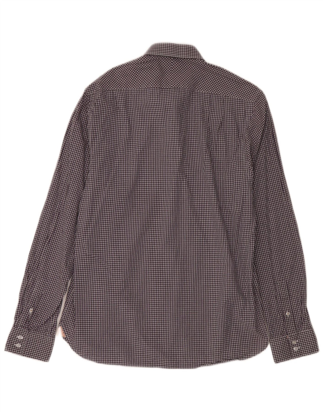 Ben Sherman Herrenhemd, Größe 16, groß, lila Gingham-Baumwolle