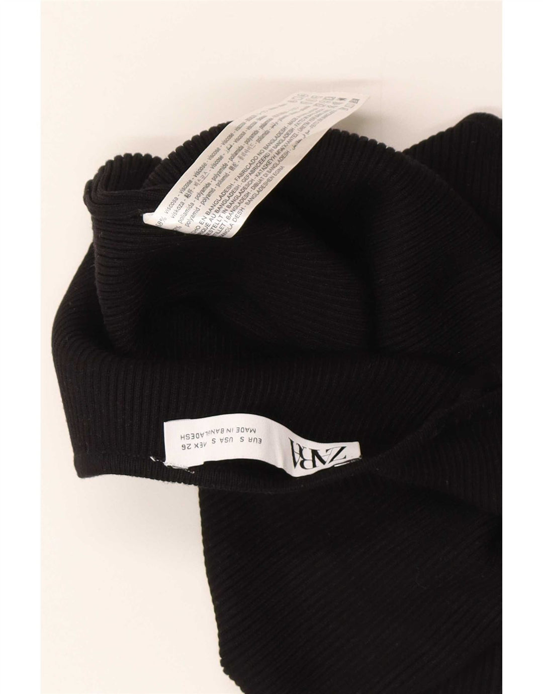 Zara Damen Crop Off Shoulder Top UK 8 Small Schwarze Viskose