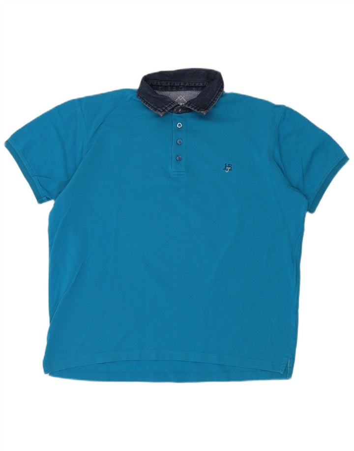 HARMONT & BLAINE Herren Poloshirt 2XL Blaue Baumwolle