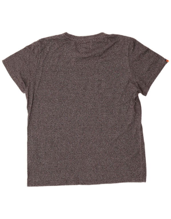 Superdry Herren Grafik-T-Shirt-Oberteil 2XL aus grau melierter Baumwolle
