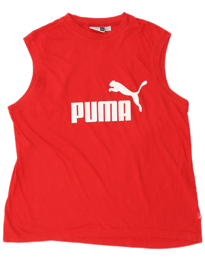 Puma Herren Graphic Vest Top 2XL Rote Baumwolle