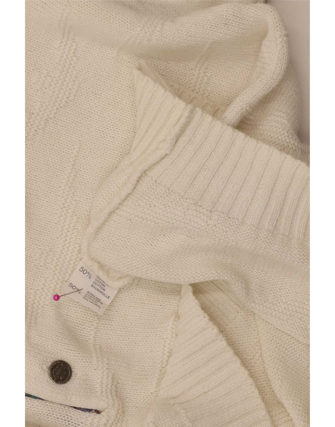 Vintage Herren Rollkragenpullover Pullover Mittelweiß