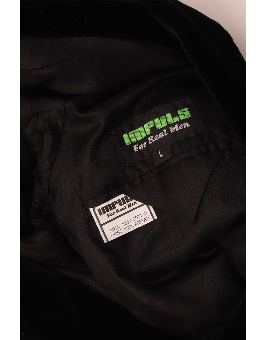 Impuls Herren-Blazer aus Samt mit 3 Knöpfen, Gr. 40, Größe L, Schwarz, Baumwolle