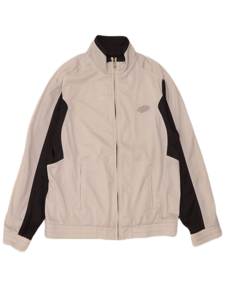 Lotto Herren-Trainingsanzug-Oberteil, Jacke, Größe S, Weiß, Farbblock