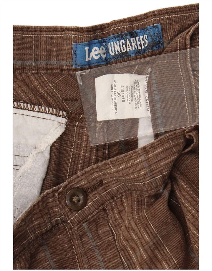 Lee Herren Cargoshorts W38 XL Braun karierte Baumwolle