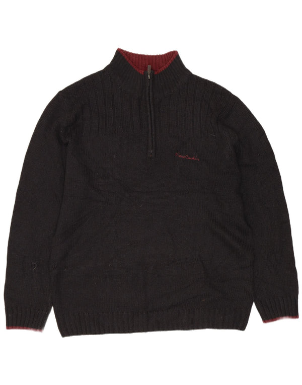 PIERRE CARDIN Damen-Pullover mit Reißverschluss, UK 20 2XL, schwarzes Acryl