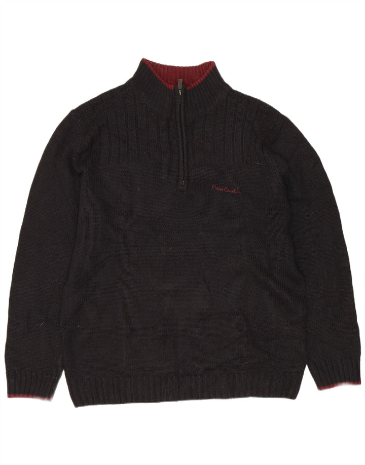 PIERRE CARDIN Damen-Pullover mit Reißverschluss, UK 20 2XL, schwarzes Acryl