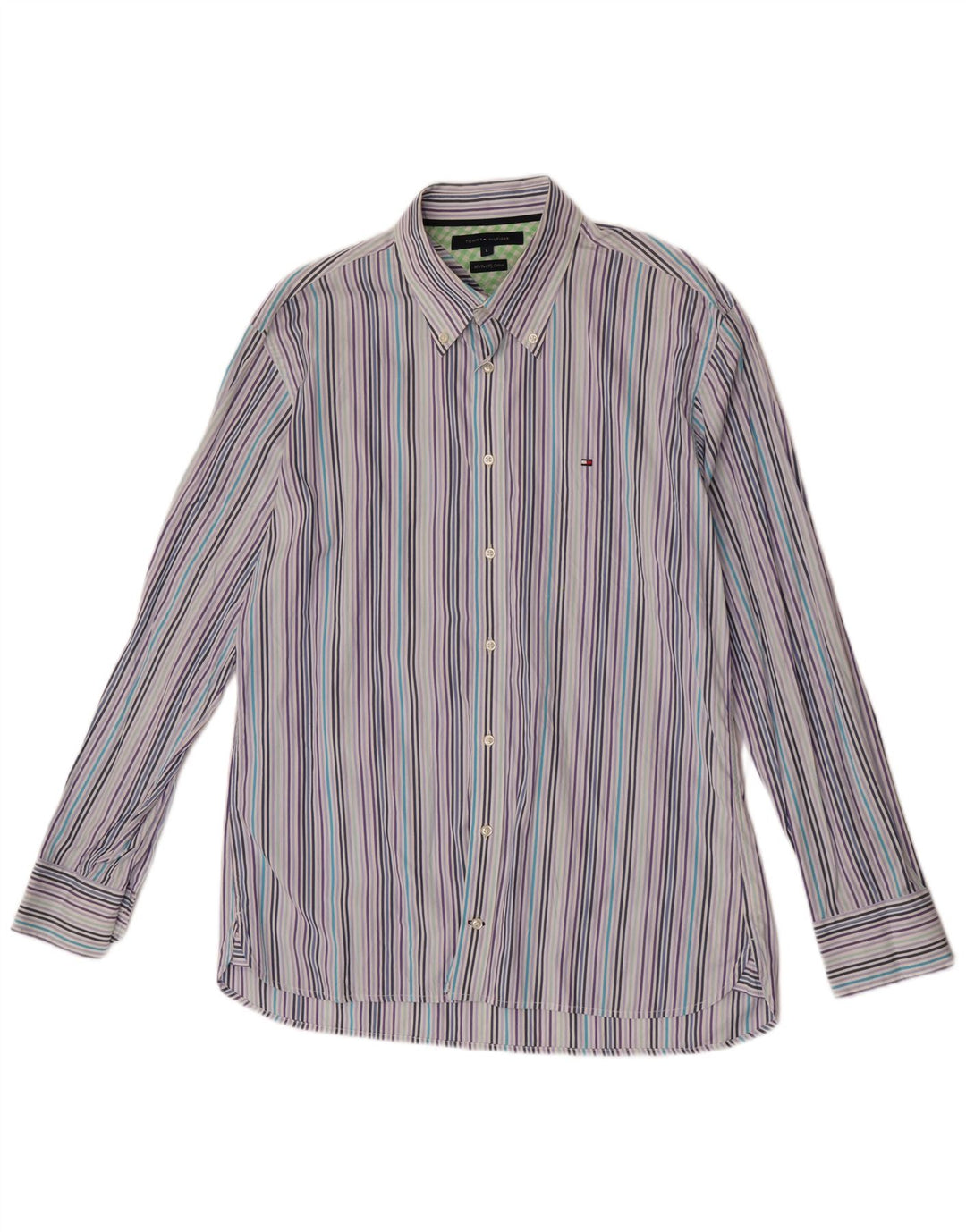 Tommy Hilfiger Herrenhemd, groß, blau gestreift, Baumwolle
