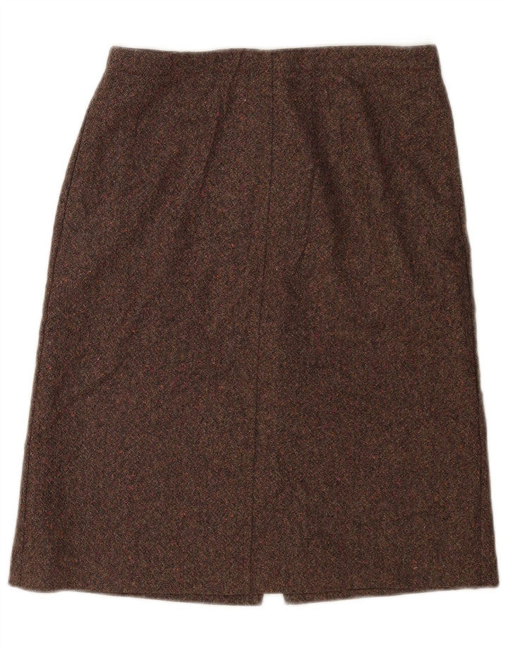 J. Crew Damen Midirock W28 Mittelbraun meliert