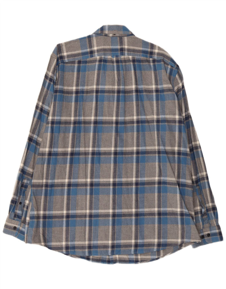 L.L.Bean Herren-Flanellhemd XL, grau kariert, Baumwolle