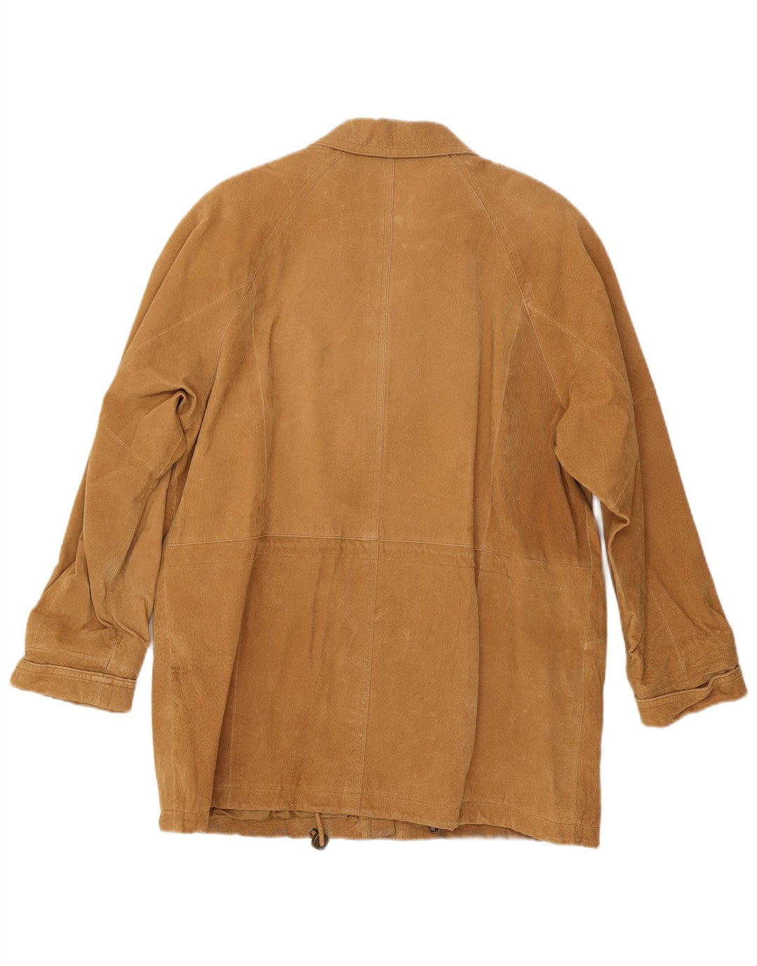 Vintage Damen Übergroßer Wildledermantel UK 16 Großes beiges Leder