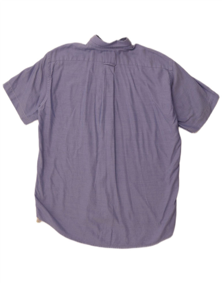 LACOSTE Herren-Kurzarmhemd, Größe 41, große blaue Baumwolle