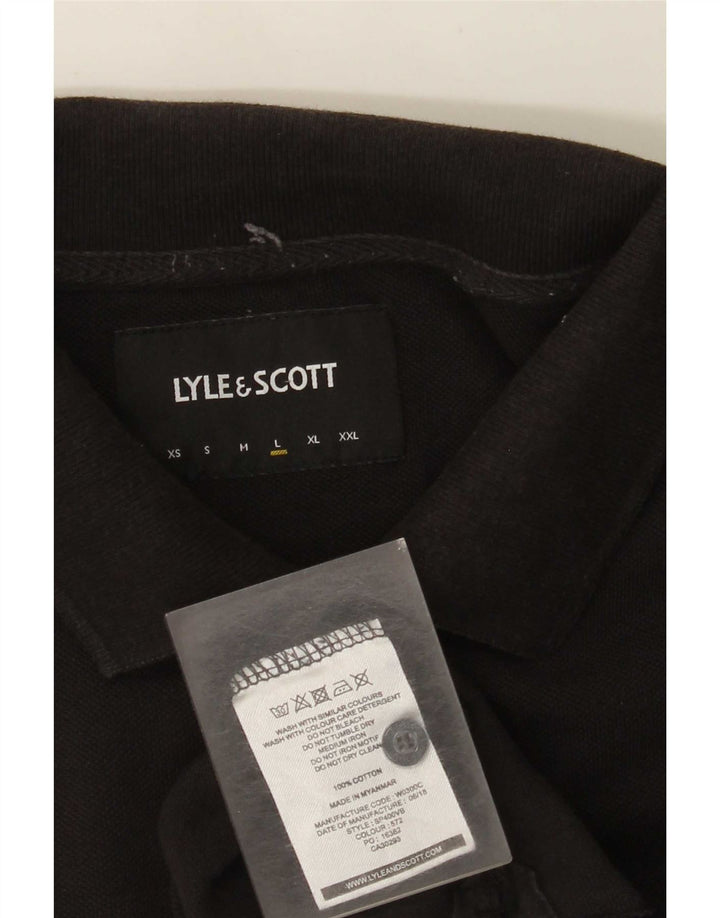 Lyle & Scott Herren-Poloshirt, groß, schwarze Baumwolle