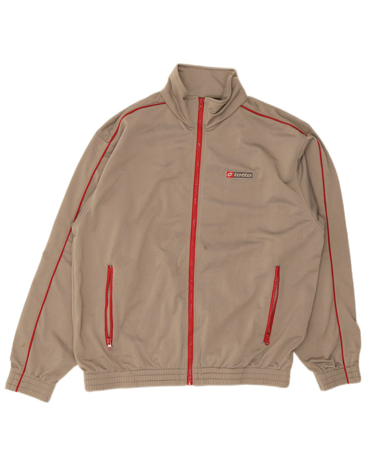 Lotto Herren-Trainingsanzug-Top-Jacke, großes graues Polyester