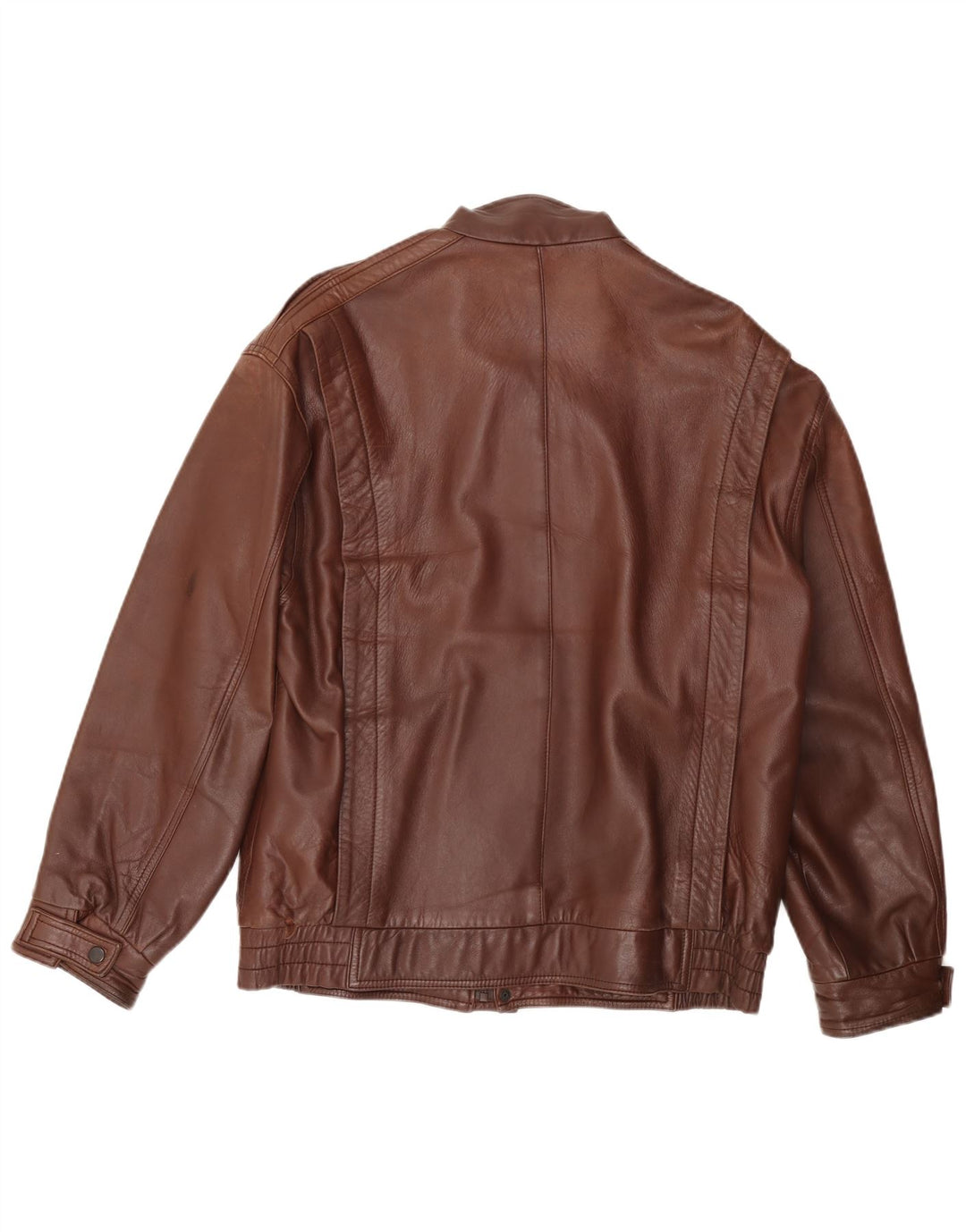 NOBLE Herren-Lederjacke mit lockerer Passform, EU 44, XS, braunes Leder