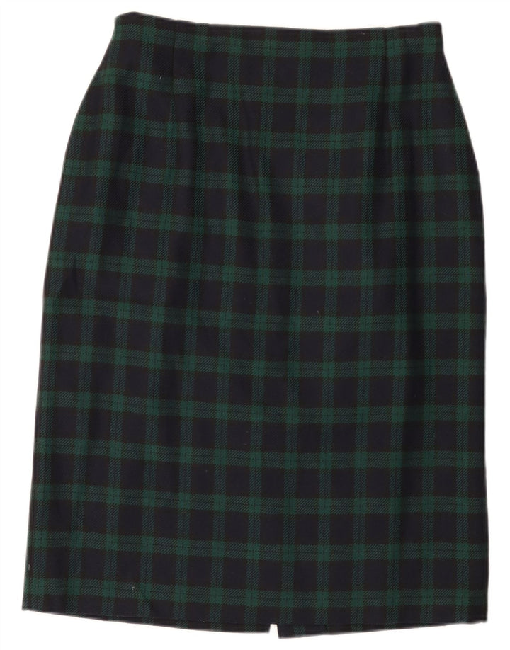 Marks & Spencer Damen St. Michael Bleistiftrock W30 Mittelblau kariert