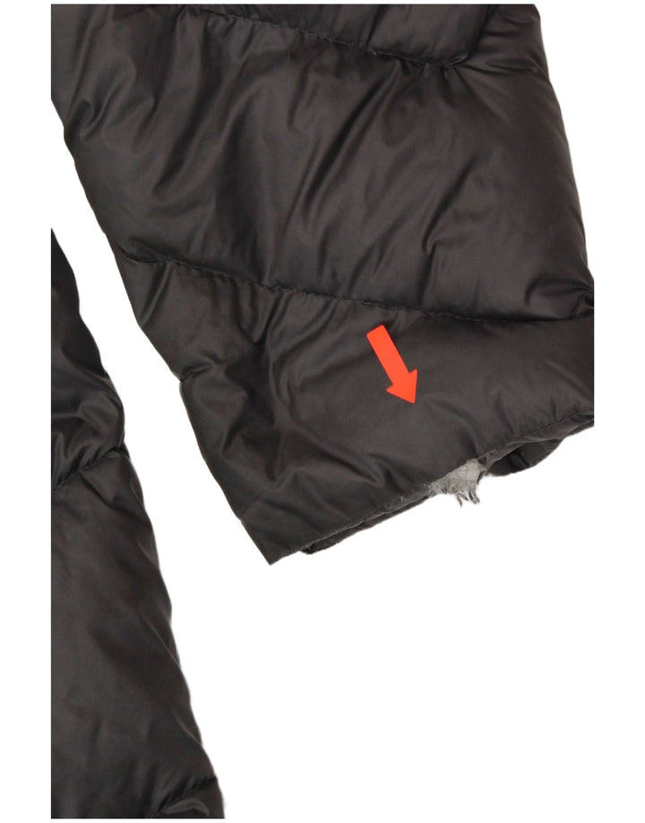 MICHAEL KORS Wattierter Damenmantel mit Kapuze, UK 18 XL, graues Nylon