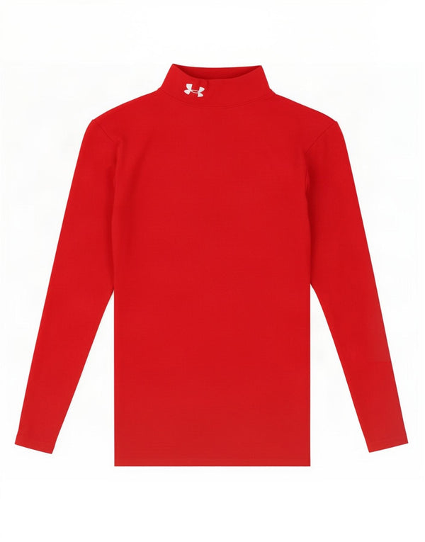 Under Armour Mädchen-Oberteil, langärmlig, 11–12 Jahre, rotes Nylon